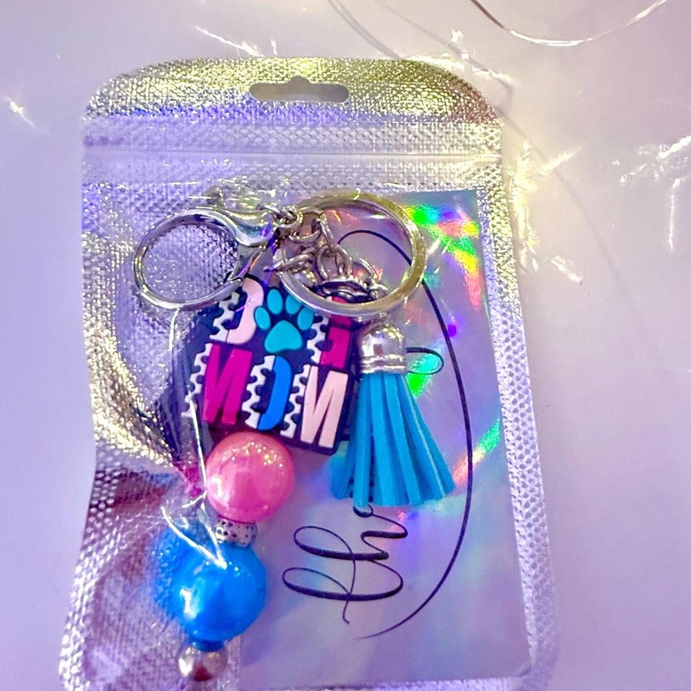 Colorful Keychain with Tassel and Beads